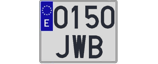 0150JWB matricula cuadrada