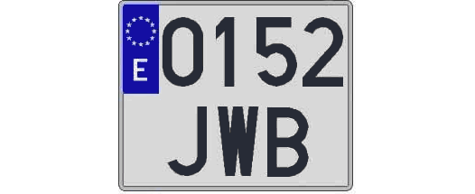 0152JWB matricula cuadrada