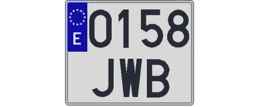 0158JWB matricula cuadrada