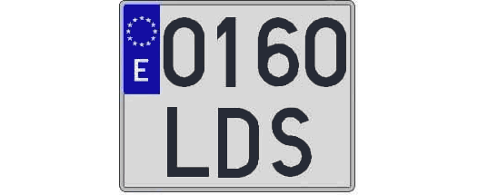 0160LDS matricula cuadrada