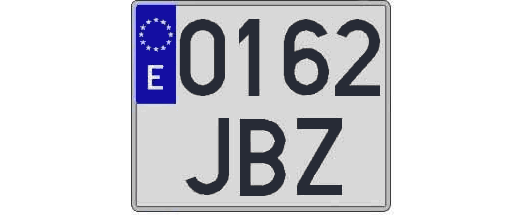 0162JBZ matricula cuadrada