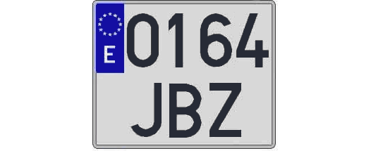 0164JBZ matricula cuadrada