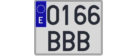 0166BBB matricula cuadrada