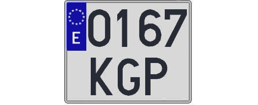 0167KGP matricula cuadrada