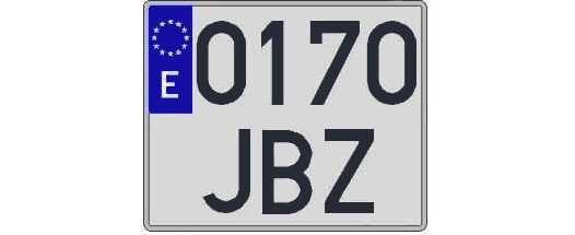 0170JBZ matricula cuadrada
