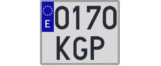 0170KGP matricula cuadrada