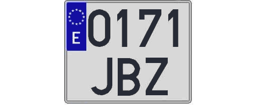 0171JBZ matricula cuadrada