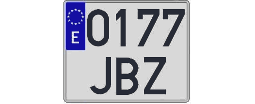 0177JBZ matricula cuadrada