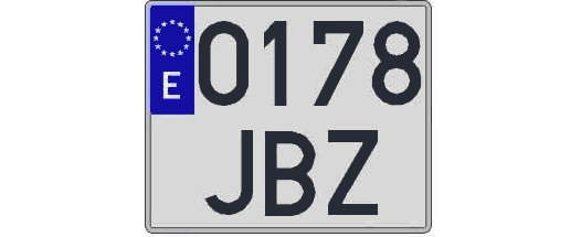 0178JBZ matricula cuadrada