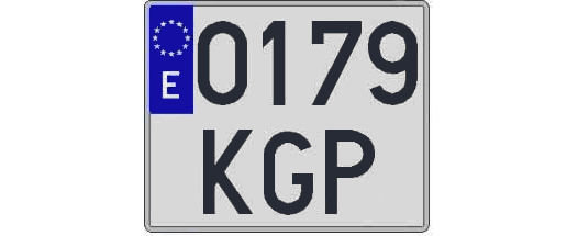 0179KGP matricula cuadrada