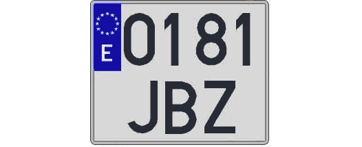 0181JBZ matricula cuadrada