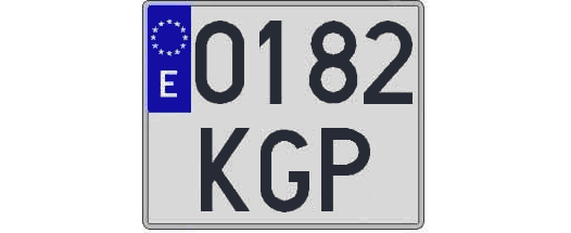 0182KGP matricula cuadrada