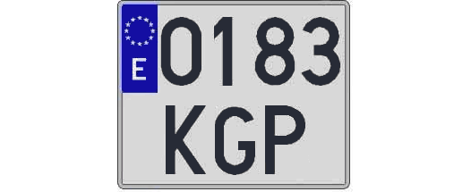 0183KGP matricula cuadrada