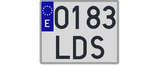 0183LDS matricula cuadrada