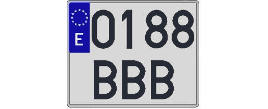0188BBB matricula cuadrada