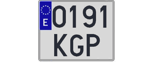0191KGP matricula cuadrada