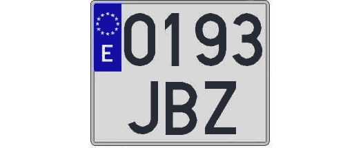 0193JBZ matricula cuadrada