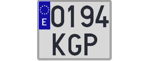 0194KGP matricula cuadrada