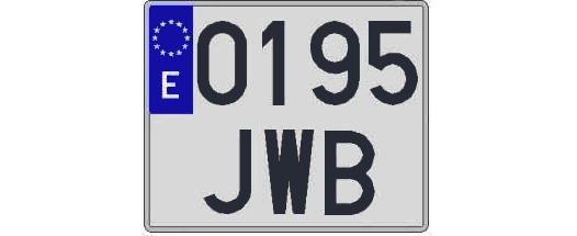 0195JWB matricula cuadrada