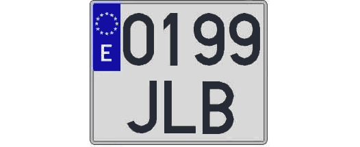 0199JLB matricula cuadrada