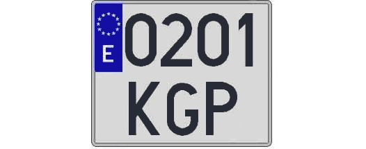 0201KGP matricula cuadrada