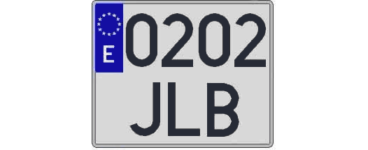 0202JLB matricula cuadrada