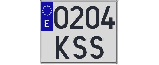 0204KSS matricula cuadrada