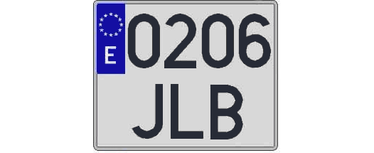 0206JLB matricula cuadrada