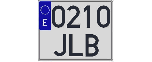 0210JLB matricula cuadrada