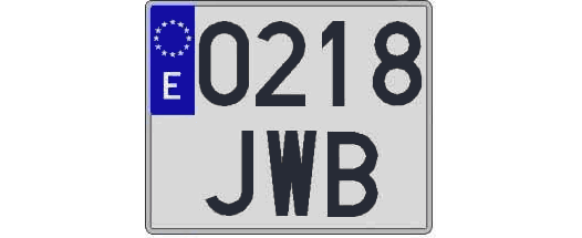 0218JWB matricula cuadrada