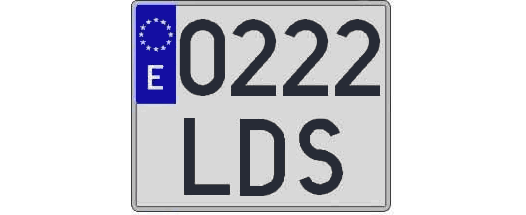 0222LDS matricula cuadrada