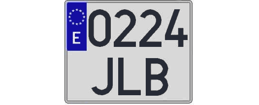 0224JLB matricula cuadrada
