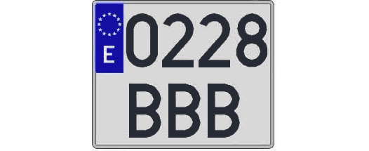 0228BBB matricula cuadrada