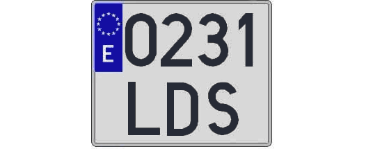 0231LDS matricula cuadrada