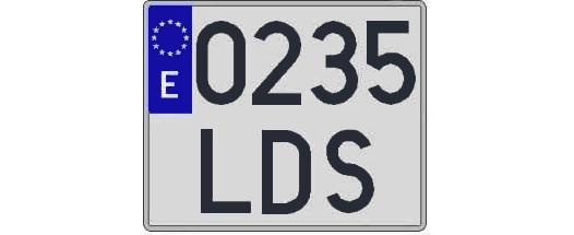 0235LDS matricula cuadrada