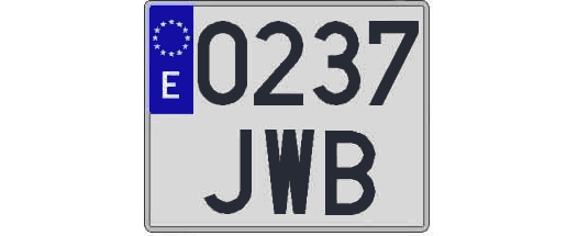 0237JWB matricula cuadrada