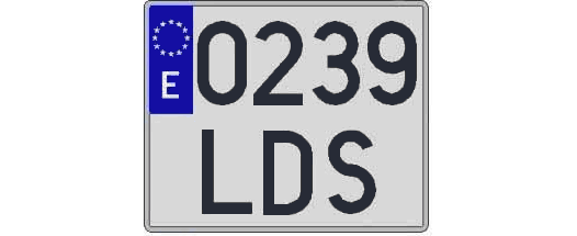 0239LDS matricula cuadrada