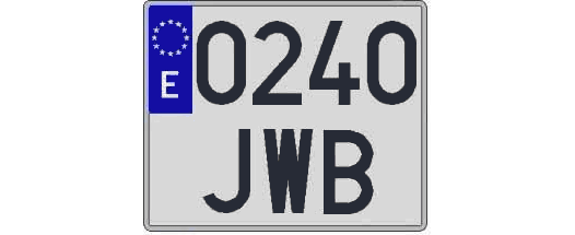 0240JWB matricula cuadrada