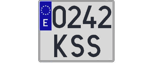 0242KSS matricula cuadrada
