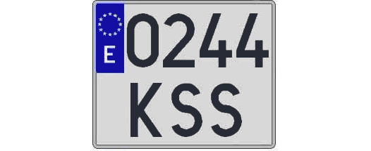 0244KSS matricula cuadrada