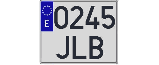 0245JLB matricula cuadrada