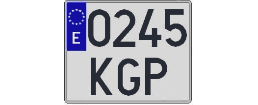 0245KGP matricula cuadrada