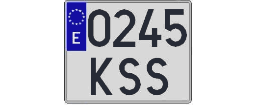 0245KSS matricula cuadrada