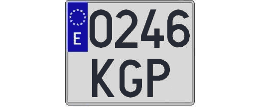 0246KGP matricula cuadrada