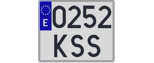 0252KSS matricula cuadrada