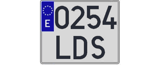 0254LDS matricula cuadrada
