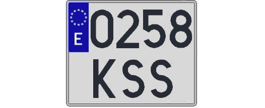 0258KSS matricula cuadrada