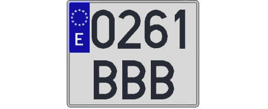 0261BBB matricula cuadrada