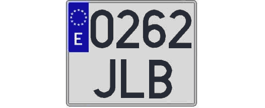 0262JLB matricula cuadrada