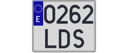 0262LDS matricula cuadrada